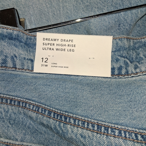 NWT American Eagle Dreamy Drape Super High-Rise Ultra Wide Leg Jeans 12L 31W - Picture 7 of 8
